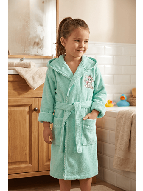 Varol Bambu Nakışlı Çocuk Bornozu-MİNT-3-4YAŞ-5-6 YAŞ - S000450977-1180