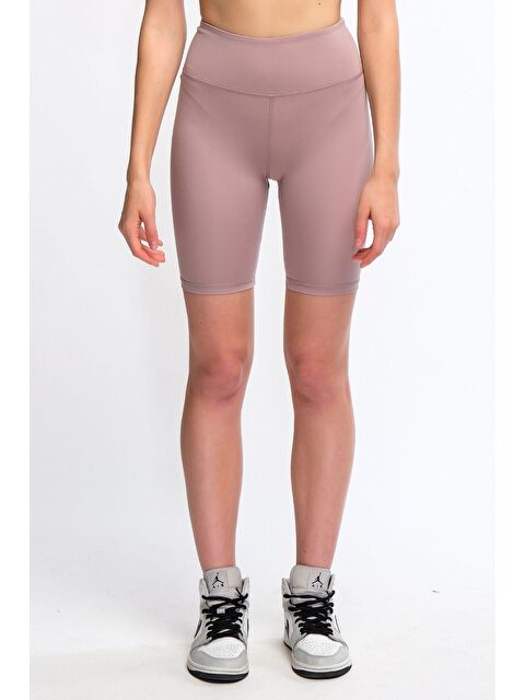 Chandraswear Rose Kadın Yüksek Bel Soft Touch Biker Kısa Şort Spor Tayt - Pageda - S000028998-20024