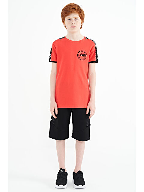 Tommylife Coral Omuz Baskı Detaylı Standart Kalıp O Yaka Erkek Çocuk Tişört - 11121 - S000030896-20043