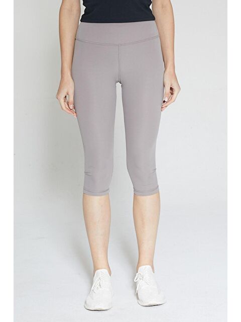 Chandraswear Gri Kadın Yüksek Bel Soft Touch Kapri Diz Altı Tayt - Fiona - S000029002-20600