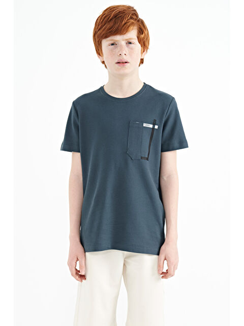 Tommylife Orman Yeşili Cep Detaylı O Yaka Standart Kalıp Erkek Çocuk Tişört - 11120 - S000030972-20662