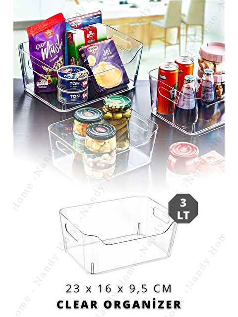 Nandy Home 3 Lt Clear Buzdolabı & Dolap İçi Düzenleyici Organizer 23x16x9,5 Cm - S000012426-26865
