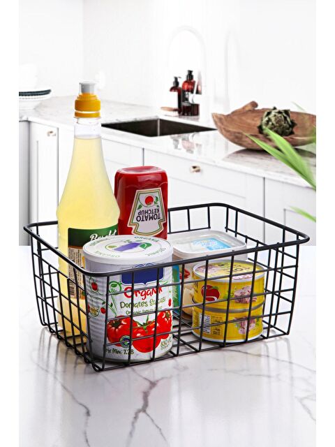 Nandy Home Çok Amaçlı, Dekoratif, Düzenleyici Metal Sepet SİYAH - S000012431-19351