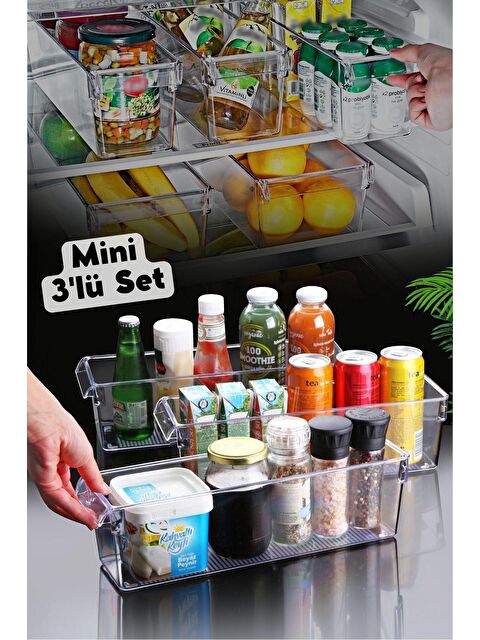 Nandy Home MİNİ Tall Clear Buzdolabı & Dolap İçi Düzenleyici Organizer 3 Adet - S000012436-26865