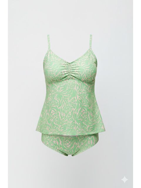 C&City Yüksek Bel Uzun Tankini 7741 Yeşil - S000216914-18194