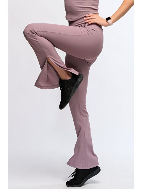 Chandraswear Rose Kadın Yüksek Bel Toparlayıcı Fitilli İspanyol Paça Spor Tayt - Toledo - S000029006-20024