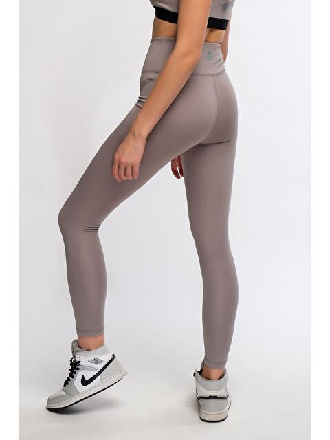 Chandraswear Gri Kadın Yüksek Bel Soft Touch Spor Tayt - Lemina - S000029007-20600