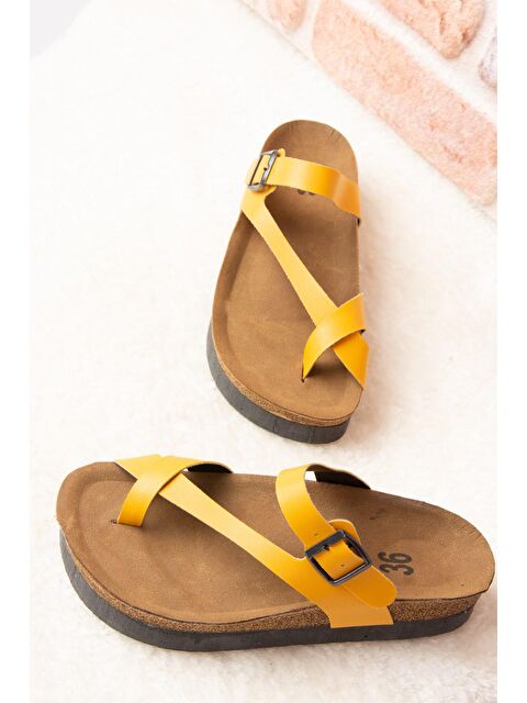 Fox Shoes B777753009 Hardal Kadın Terlik - S000052179-20074