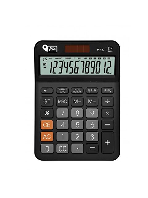 Pin 101 12 Hane Siyah Masaüstü Hesap Makinesi GKE - S000102968-19351