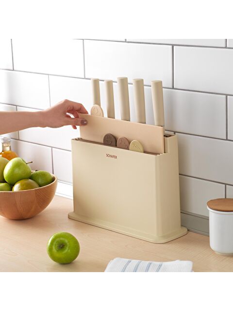 SCHAFER Forge Kesme Tahtası/Bıçak Seti 10 Parça-Krem - S000197527-19966