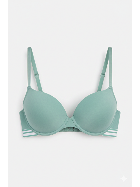 C&City Desteksiz Penye Sütyen C15116 Yeşil - S000222020-18194