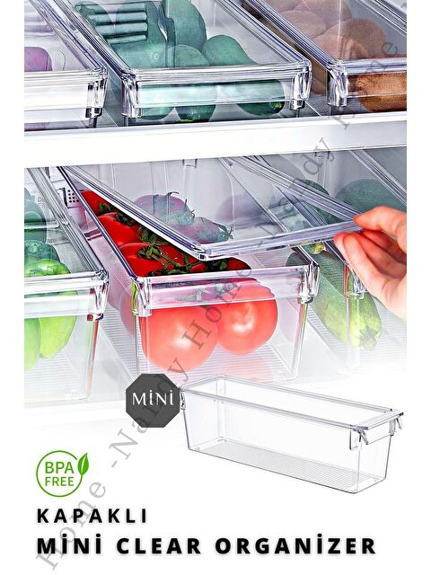 Nandy Home KAPAKLI MİNİ Tall Clear Buzdolabı & Dolap İçi Düzenleyici Organizer - S000012469-26865