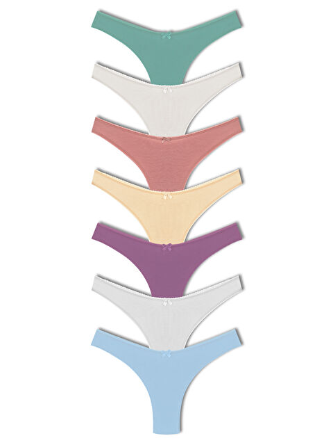 Hnx Pamuklu Yüksek Bel Brazil Kadın Külot 7'li - S000125563-23173