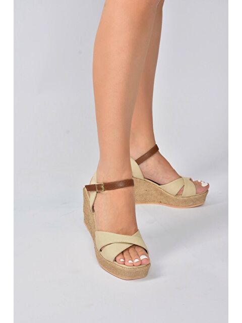 Fox Shoes K674195005 Bej Dolgu Taban Kadın Ayakkabı - S000052180-19928