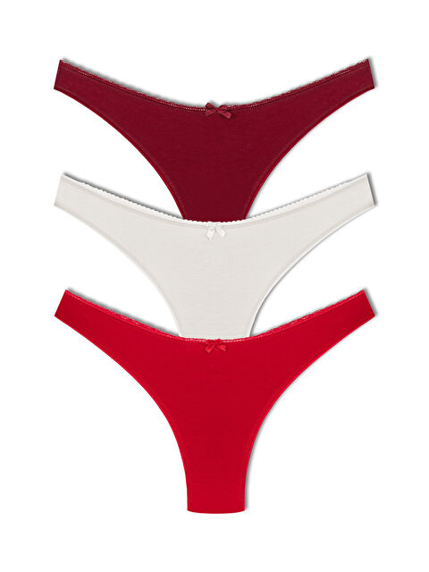 Hnx Pamuklu Yüksek Bel Brazil Kadın Külot 3'lü - S000125565-37576