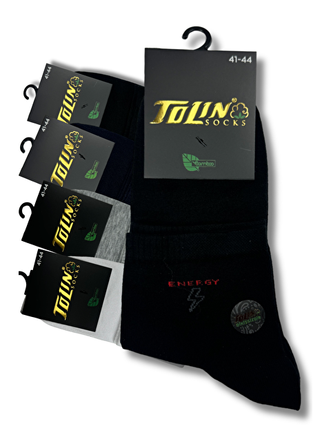 Tolin Erkek 12 li Renkli Yarım Konç Bambu Patik Çorap Seti 1055037 - S000233343-23173