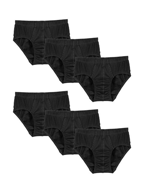 Tutku 6'lı Erkek Siyah %100 Pamuk Esnek Penye Külot - S000217538-19351