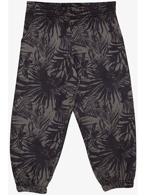 Breeze Erkek Çocuk Eşofman Altı Yaprak Desenli Haki Yeşil (1-4 Yaş) - S000068239-18547