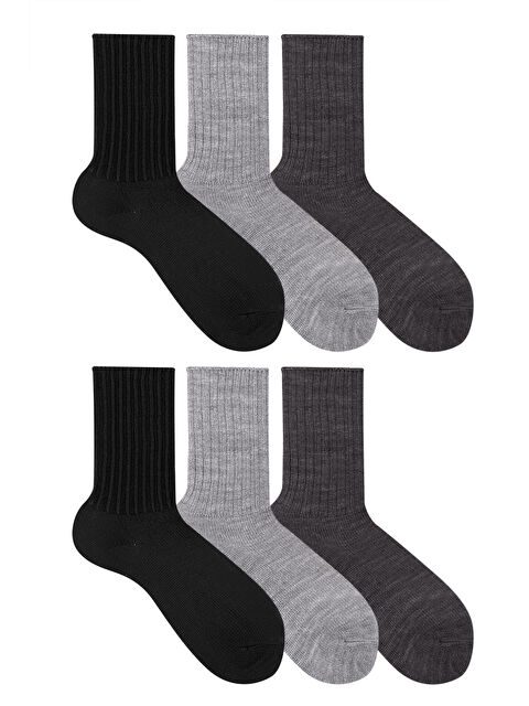 Ozzy Socks 6 Çift Kışlık Kadın Yünlü Uyku Çorabı Soft Touch