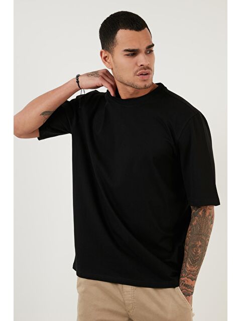 Buratti Pamuklu Oversize Bisiklet Yaka Basic Erkek Tişört 5902365 - S000001331-19351