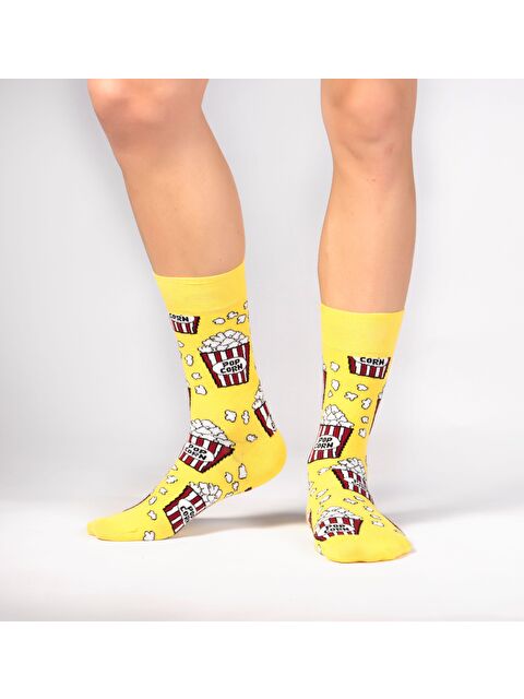 Ozzy Socks Çiftler için 2 li POP CORN Desen Çorap - S000128701-20072