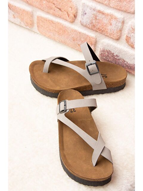 Fox Shoes B777753002 Gri Kadın Terlik - S000052181-20600