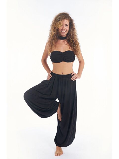 Catz Clothes Kadın Pantolon - Siyah Flowy Boho Kadın Pantolon ( Viskon Likralı Kumaş - 4 Mevsim ) - S000132793-19351