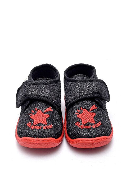 First Step Siyah Super Star Nakışlı Panduf - S000049060-19351