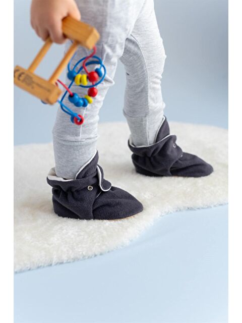 First Step Kaydırmaz Tabanlı Pamuk Astarlı Çıtçıtlı Antrasit Panduf - S000049061-29666