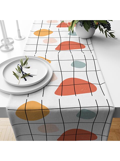 Evmila Soyut Desenli Baskılı 40x140 Cm Runner 40x140 cm - S000015732-23173