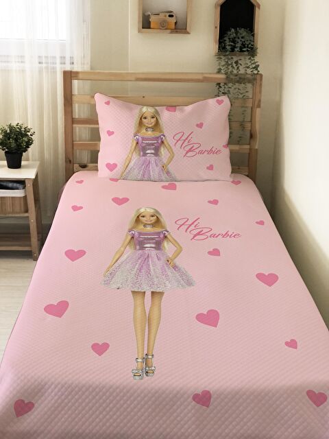 Evmila Prenses Kız Desenli Bebek Ve Çocuk Baskılı Tek Kişilik Pike Takımı - S000029946-23173