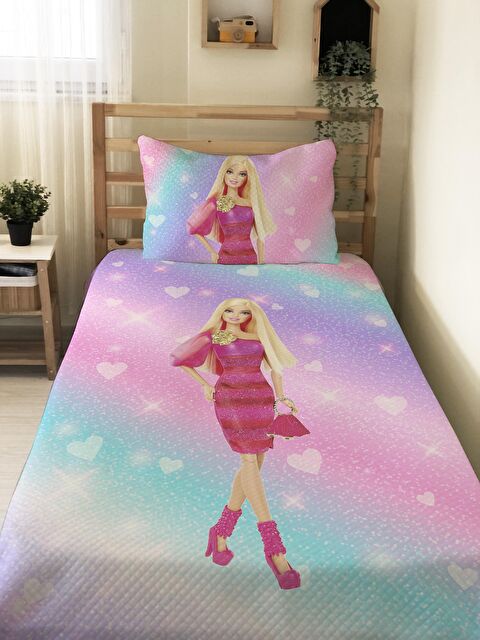 Evmila Prenses Kız Desenli Bebek Ve Çocuk Baskılı Tek Kişilik Pike Takımı - S000029948-23173