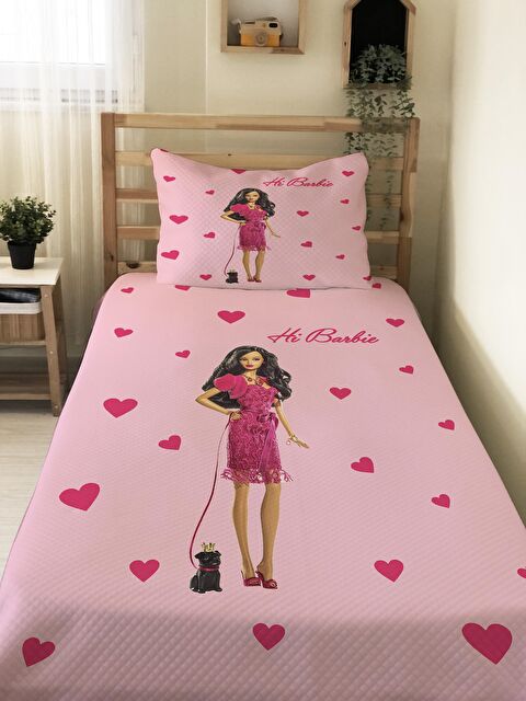 Evmila Prenses Kız Desenli Bebek Ve Çocuk Baskılı Tek Kişilik Pike Takımı - S000029957-23173