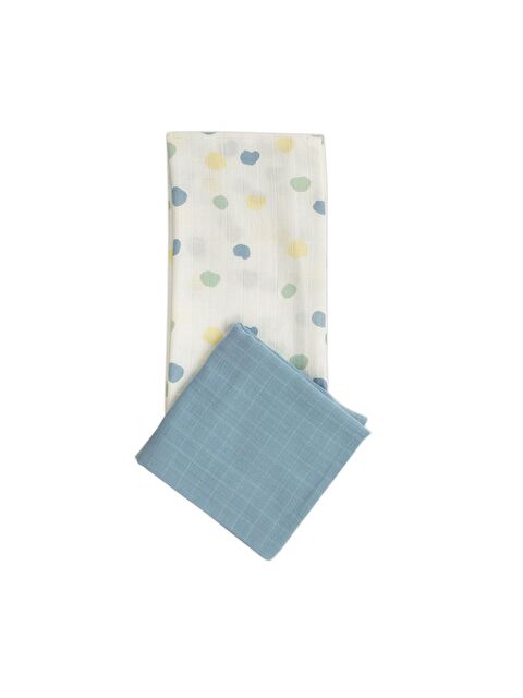 Jrmori 2'li Puantiye Desenli Çok Amaçlı Müslin 100x100cm - S000102988-17234