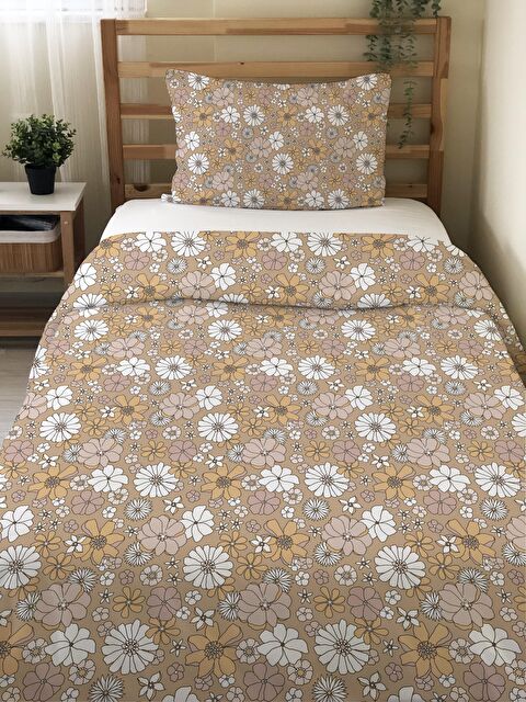 Evmila Bohem çiçek desen tarzı çift taraf baskılı tek kişilik/çocuk nevresim seti  160x220 cm - S000015740-23173