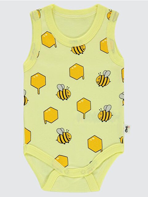 Civil Baby Arı Baskılı Sfr.Kol1-36 Ay Çıtçıtlı Badi - Sarı 24-36 Ay - S000203101-20068