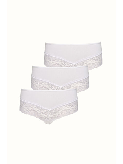 C&City 3 lü Paket Dantelli Külot 540 Beyaz - S000223022-20063