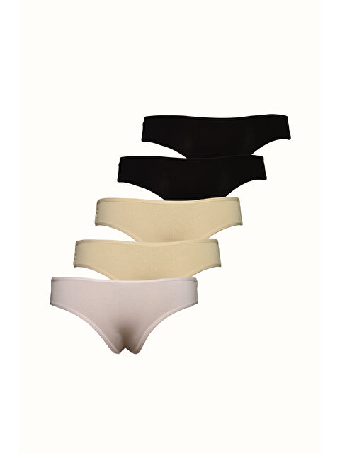 C&City 5 li Paket Brazilian Külot 590 Pudra/Siyah/Ten - S000222474-7152