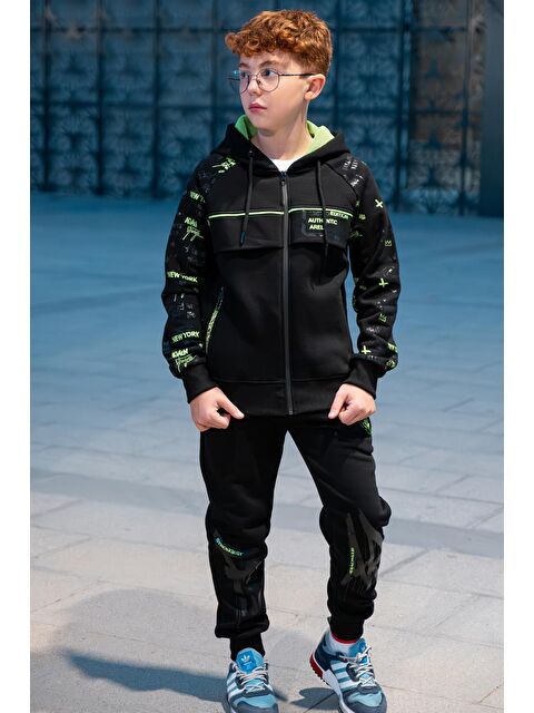 Pina Kids Erkek Çocuk Fermuarlı Kapüşonlu Eşofman Takımı - S000106471-2594