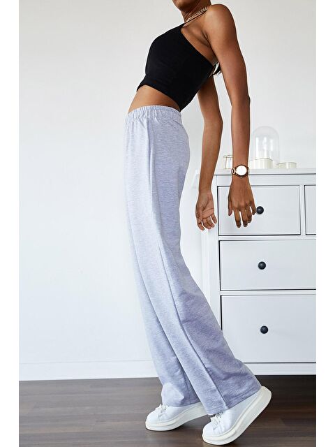 Xhan Gri Yüksek Bel Oversize & Bol Kesim Eşofman Altı 1KXK8-44698-03 - S000044535-20600