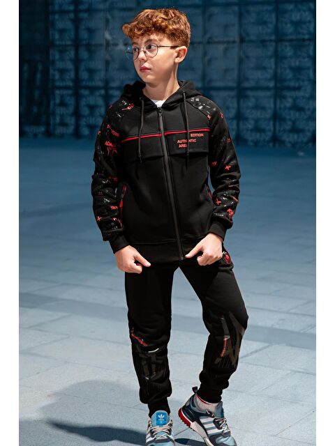 Pina Kids Erkek Çocuk Fermuarlı Kapüşonlu Eşofman Takımı - S000106471-37434