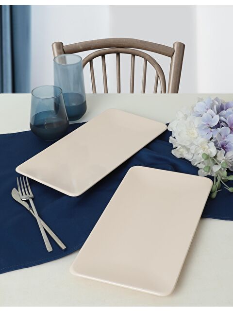 Keramika Krem Siera Kayık Tabak 33*17 Cm 2 Adet - S000049084-19966