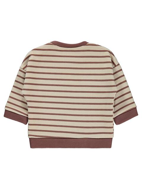 Civil Baby Little Man Çizigili 6-18 Ay Sweatshirt - Kahverengi 18-24 Ay - S000325158-17365