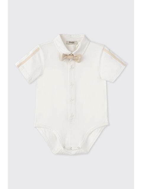 Panço Erkek Bebek Örme Ekru Gömlek