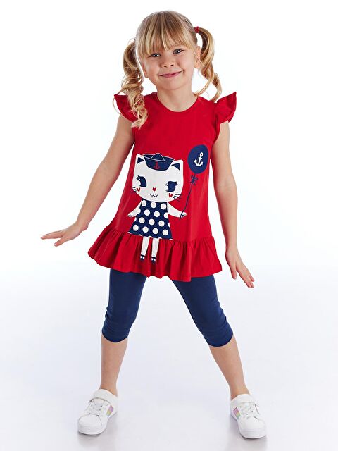 Denokids Denizci Kedi Kız Tunik Takım - S000009294-23173