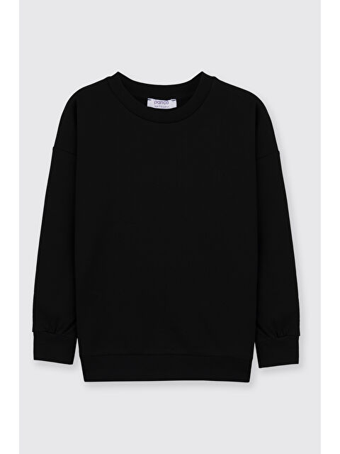 Panço Erkek Çocuk Bisiklet Yaka Siyah Sweatshirt