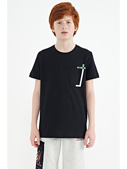 Tommylife Lacivert Cep Detaylı O Yaka Standart Kalıp Erkek Çocuk Tişört - 11120 - S000030972-21164