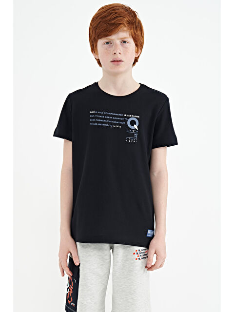 Tommylife Lacivert Baskı Detaylı O Yaka Standart Kalıp Erkek Çocuk Tişört - 11145 - S000030967-21164