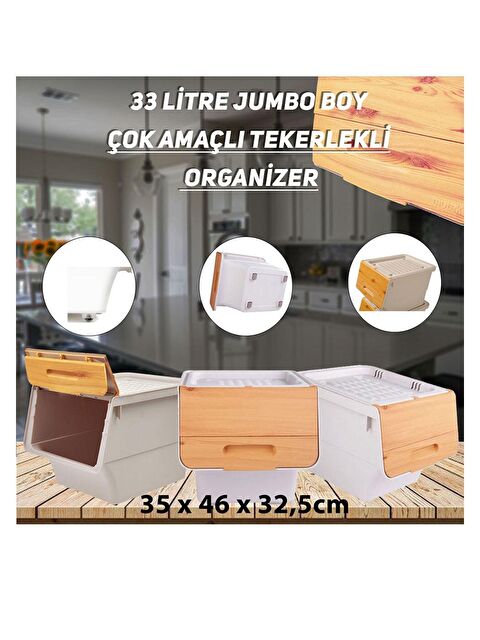 Motek 33 Litre Bambu Desen Jumbo Boy Tekli Organizer - S000028392-19927