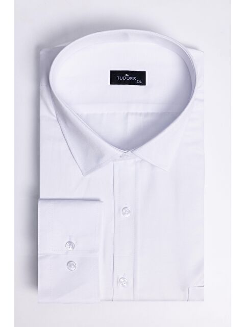 TUDORS Pamuklu Kolay Ütü Düz Erkek Büyük Beden Gömlek - S000060668-20063